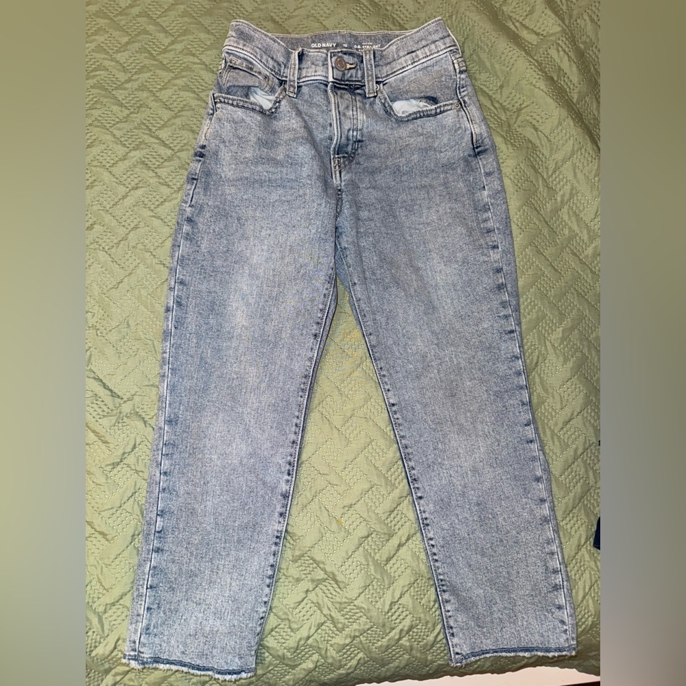 Old Navy Girl’s size 10 OG STRAIGHT HIGH RISE JEANS built in tough
